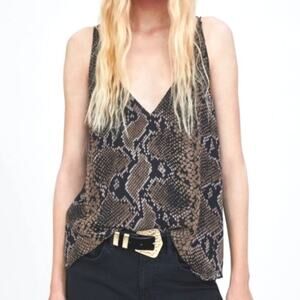 Zara Snake Print Sheer strappy tank sz small